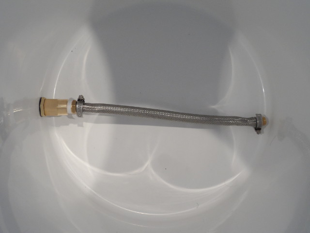 Wort filter attached to hose barb